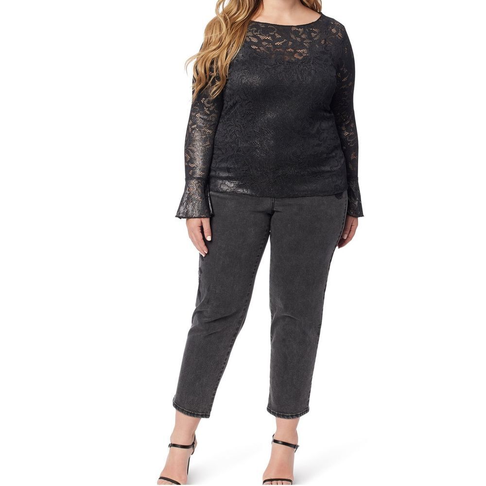 Women's 0X Bell Sleeve Lace Mesh Top Blouse Y2K Whimsigoth Festival Office Retro - Picture 2 of 6